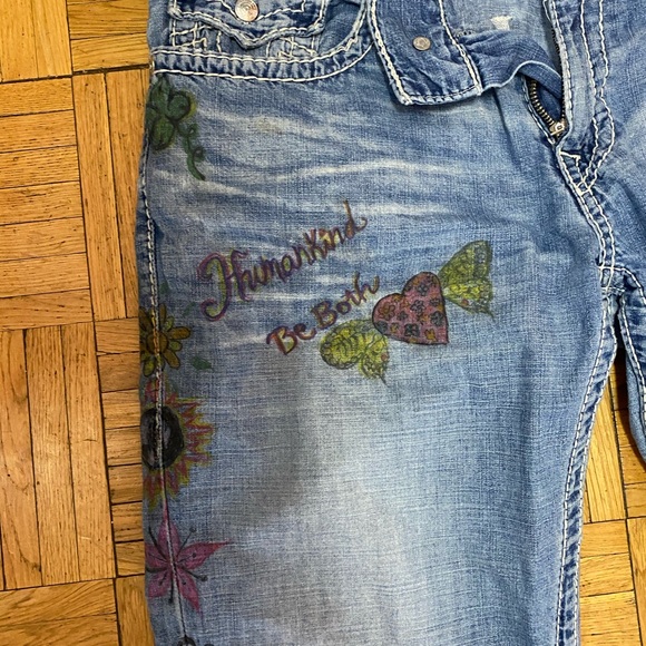 True Religion 34” up-cycled unisex jeans. - Picture 4 of 14